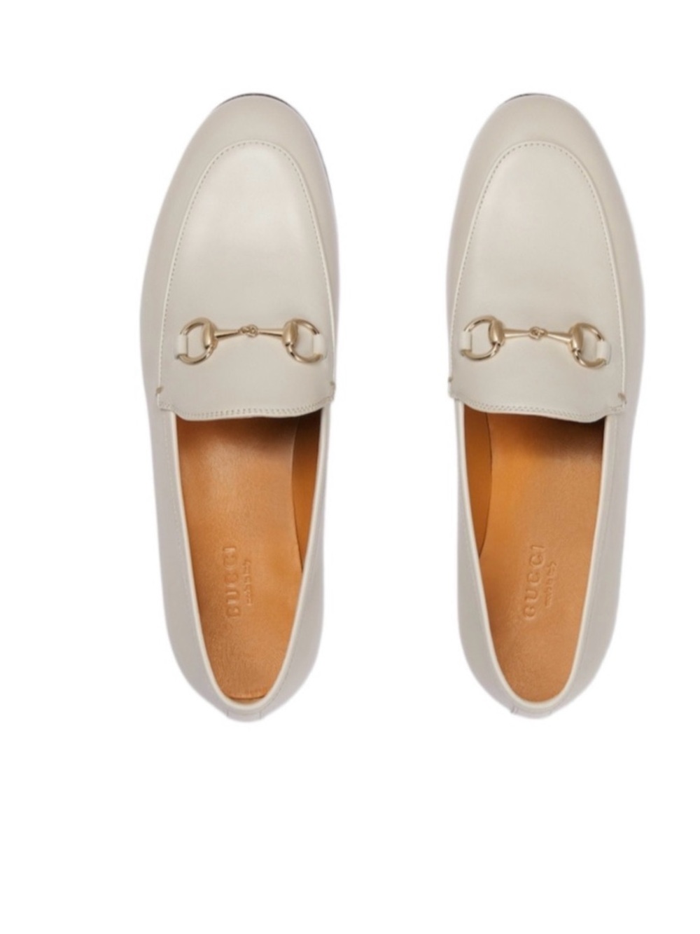 Gucci Jordaan Horsebit Loafers in Cream, size 38